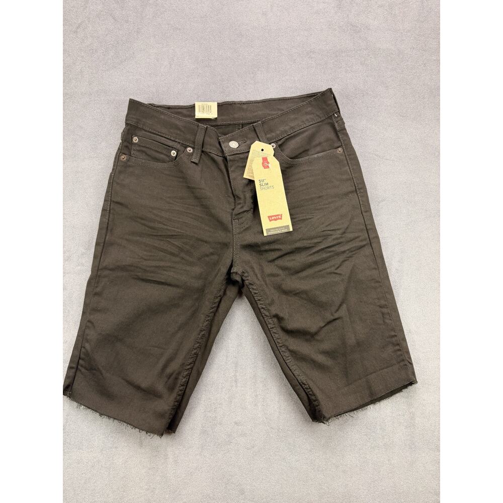 Levi 522 Slim Shorts Mens 30" Black Cutoff NWT